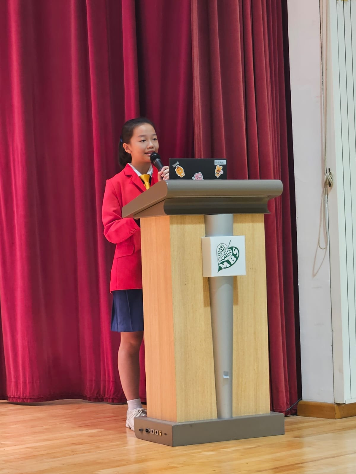 Head Prefect of 2025 giving speech at Prefect Investiture 2026